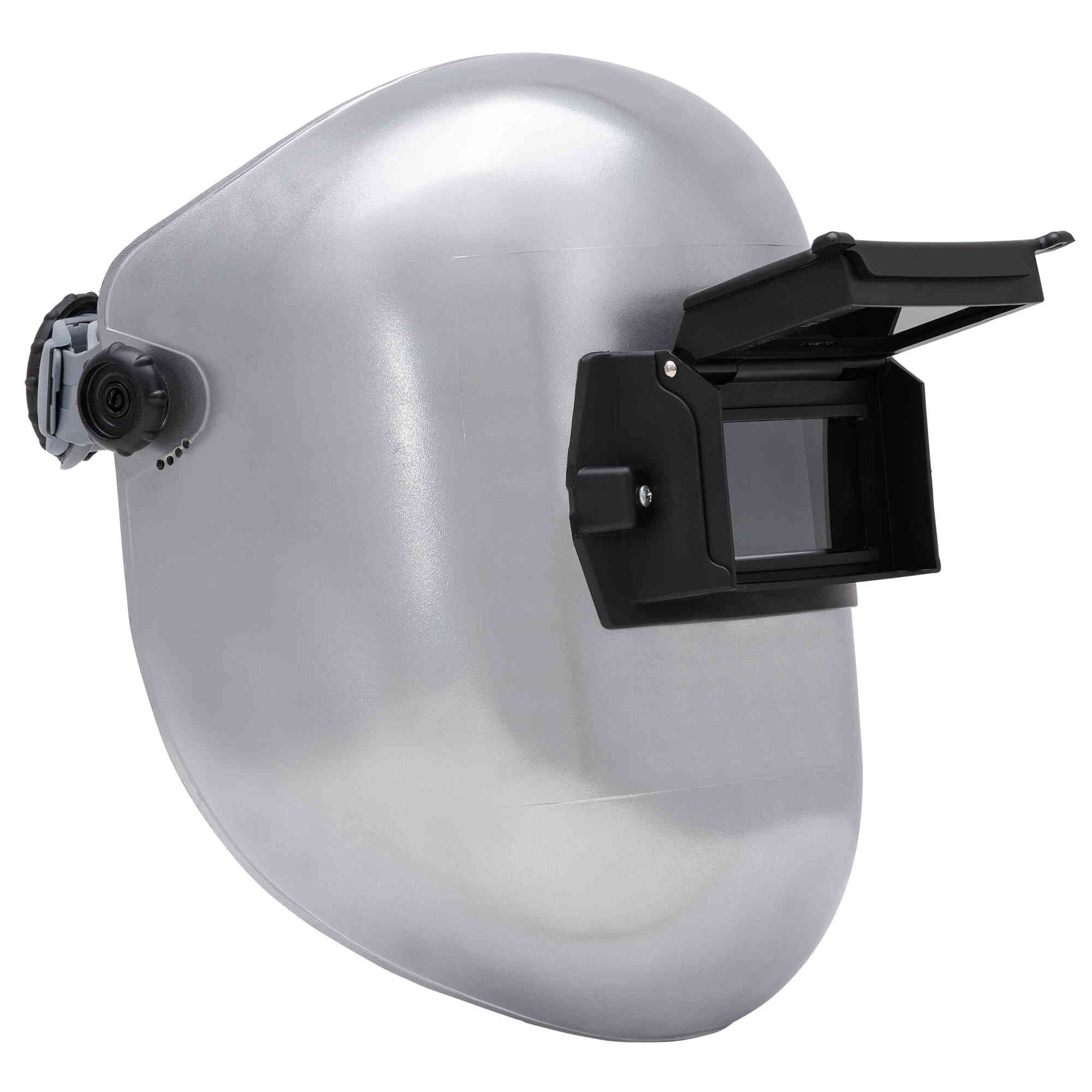 Jackson Safety® - Welding Helmet - Passive - Super Tuff Nylon - Lift Front - 2" x 4.25" Viewing Area - Shade 10 - 370 Speed Dial Headgear - Silver  - 280PL Series - Model # 14311